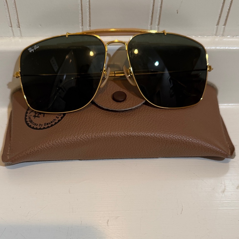 Ray-Ban Gold Square Sunglasses